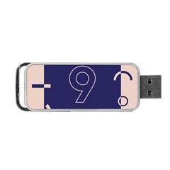 Number 9 Blue Pink Circle Polka Portable Usb Flash (one Side)