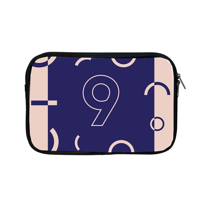 Number 9 Blue Pink Circle Polka Apple iPad Mini Zipper Cases