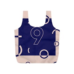 Number 9 Blue Pink Circle Polka Full Print Recycle Bags (s)  by Mariart