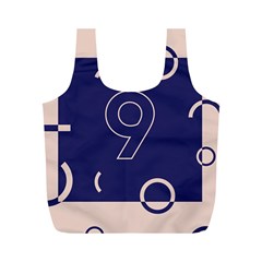 Number 9 Blue Pink Circle Polka Full Print Recycle Bags (m)  by Mariart