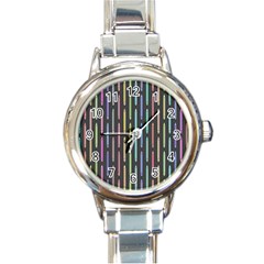 Pencil Stationery Rainbow Vertical Color Round Italian Charm Watch by Mariart