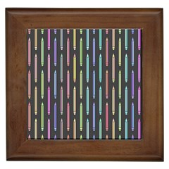 Pencil Stationery Rainbow Vertical Color Framed Tiles