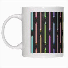 Pencil Stationery Rainbow Vertical Color White Mugs by Mariart