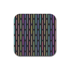 Pencil Stationery Rainbow Vertical Color Rubber Coaster (square)  by Mariart