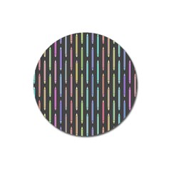 Pencil Stationery Rainbow Vertical Color Magnet 3  (round) by Mariart