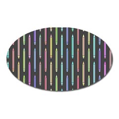 Pencil Stationery Rainbow Vertical Color Oval Magnet by Mariart