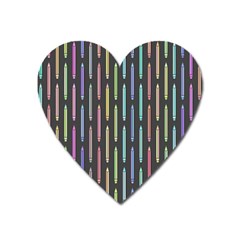 Pencil Stationery Rainbow Vertical Color Heart Magnet by Mariart