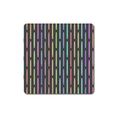 Pencil Stationery Rainbow Vertical Color Square Magnet by Mariart