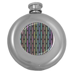 Pencil Stationery Rainbow Vertical Color Round Hip Flask (5 Oz) by Mariart