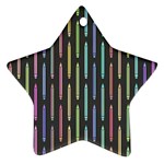 Pencil Stationery Rainbow Vertical Color Star Ornament (Two Sides) Front