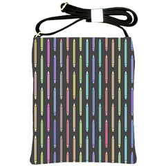 Pencil Stationery Rainbow Vertical Color Shoulder Sling Bags by Mariart