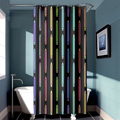 Pencil Stationery Rainbow Vertical Color Shower Curtain 36  X 72  (stall)  by Mariart