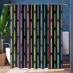 Pencil Stationery Rainbow Vertical Color Shower Curtain 60  X 72  (medium)  by Mariart