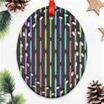 Pencil Stationery Rainbow Vertical Color Ornament (Oval Filigree) Front