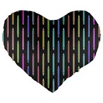 Pencil Stationery Rainbow Vertical Color Large 19  Premium Heart Shape Cushions Front