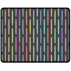 Pencil Stationery Rainbow Vertical Color Double Sided Fleece Blanket (medium)  by Mariart