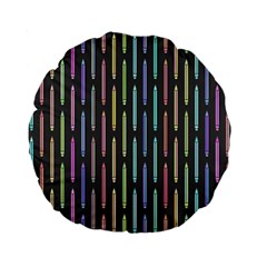 Pencil Stationery Rainbow Vertical Color Standard 15  Premium Flano Round Cushions by Mariart