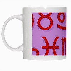 Illustrated Zodiac Red Purple Star White Mugs by Mariart