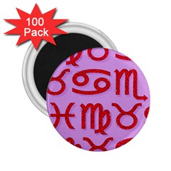 Illustrated Zodiac Red Purple Star 2 25  Magnets (100 Pack)  by Mariart