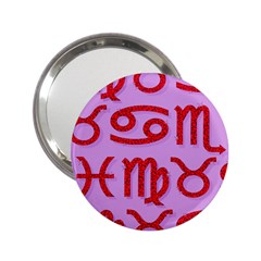 Illustrated Zodiac Red Purple Star 2 25  Handbag Mirrors by Mariart