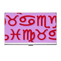 Illustrated Zodiac Red Purple Star Business Card Holders by Mariart