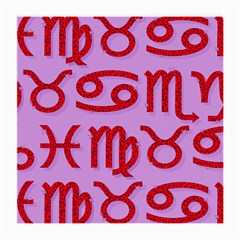 Illustrated Zodiac Red Purple Star Medium Glasses Cloth (2-side) by Mariart