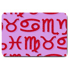 Illustrated Zodiac Red Purple Star Large Doormat  by Mariart