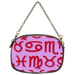 Illustrated Zodiac Red Purple Star Chain Purses (One Side)  Front