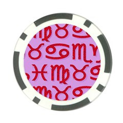 Illustrated Zodiac Red Purple Star Poker Chip Card Guard (10 Pack) by Mariart