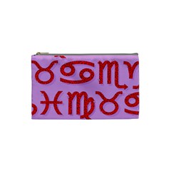 Illustrated Zodiac Red Purple Star Cosmetic Bag (small)  by Mariart