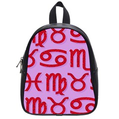 Illustrated Zodiac Red Purple Star School Bags (small)  by Mariart