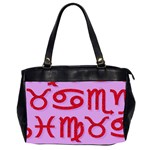 Illustrated Zodiac Red Purple Star Office Handbags (2 Sides)  Front