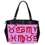 Illustrated Zodiac Red Purple Star Office Handbags (2 Sides)  Back