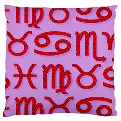 Illustrated Zodiac Red Purple Star Large Cushion Case (one Side) by Mariart