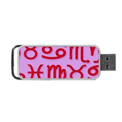 Illustrated Zodiac Red Purple Star Portable Usb Flash (one Side) by Mariart