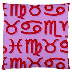 Illustrated Zodiac Red Purple Star Standard Flano Cushion Case (two Sides) by Mariart