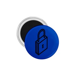 Padlock Love Blue Key 1 75  Magnets by Mariart