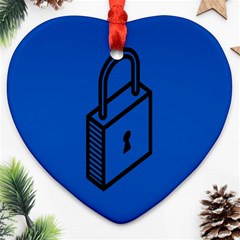 Padlock Love Blue Key Ornament (heart)