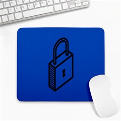 Padlock Love Blue Key Large Mousepads by Mariart