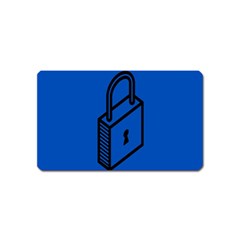 Padlock Love Blue Key Magnet (name Card)