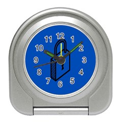 Padlock Love Blue Key Travel Alarm Clocks by Mariart