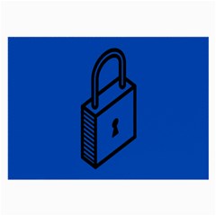 Padlock Love Blue Key Large Glasses Cloth by Mariart