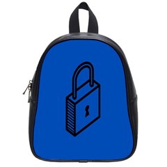 Padlock Love Blue Key School Bags (small)  by Mariart