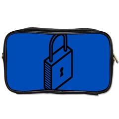 Padlock Love Blue Key Toiletries Bags 2-side by Mariart