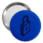 Padlock Love Blue Key 3  Handbag Mirrors Front