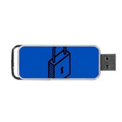 Padlock Love Blue Key Portable Usb Flash (one Side) by Mariart