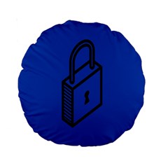 Padlock Love Blue Key Standard 15  Premium Round Cushions by Mariart