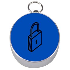 Padlock Love Blue Key Silver Compasses