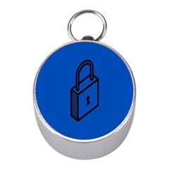 Padlock Love Blue Key Mini Silver Compasses by Mariart