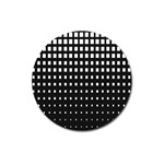 Plaid White Black Magnet 3  (Round) Front